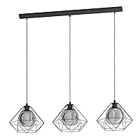 Eglo Lampada a sospensione Vernham, lampada a 3 luci vintage industriale retro