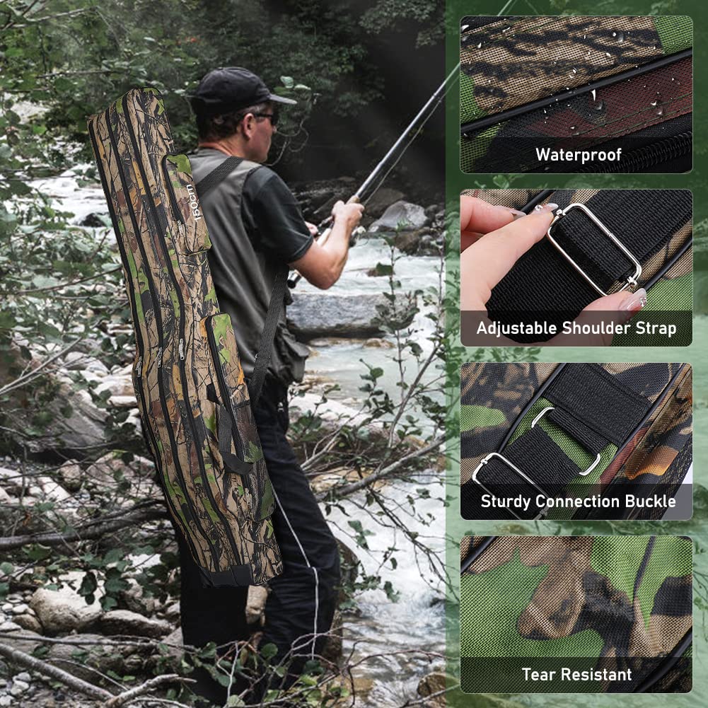 Bolsa de Pesca Oxford 150cm 3 Capas Portátil Alta Capacidad