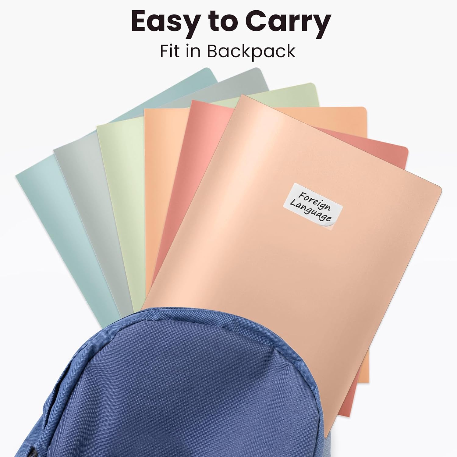 Sooez 6 Pack File Folders with Pockets, Plastic 2 Pocket Folder image 5