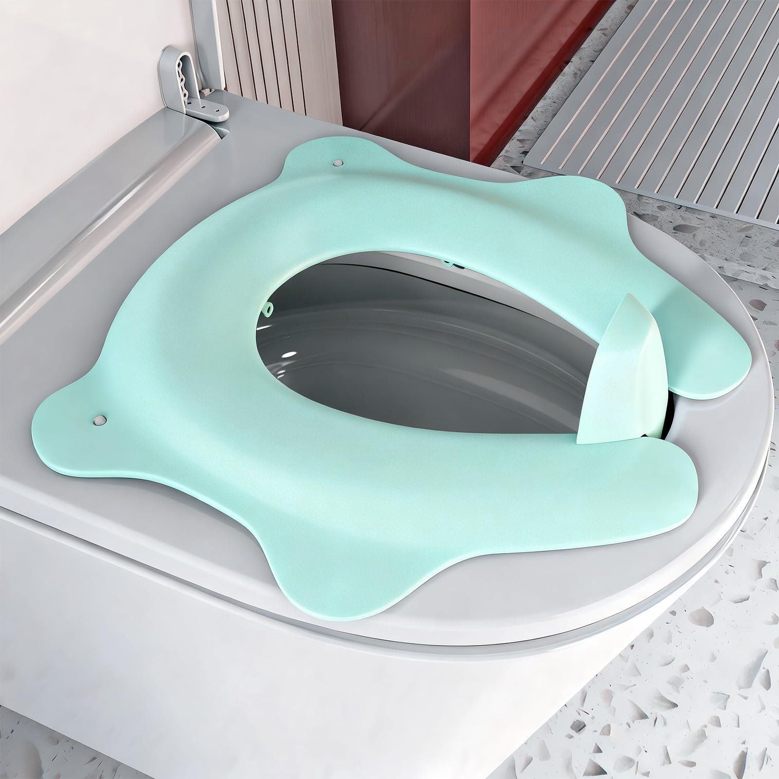 SKYROKU Foldable Kids Toilet Seat – Portable & Anti-Slip Travel Potty Training Seat for Toddlers,Safety material Baby Toilet Seat, Easy Clean & Compact for Home, Daycare, Grandparents House (Ages 2-6)