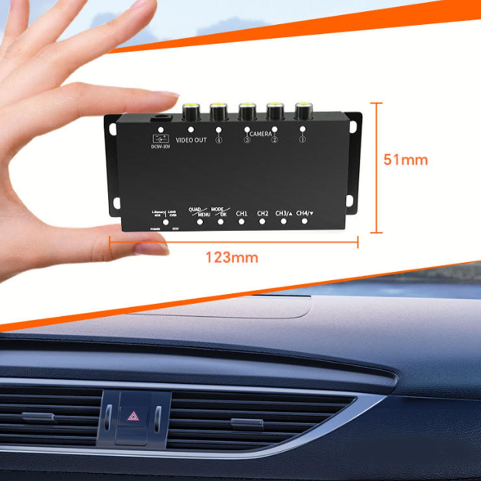 Splitter Video a 4, Multiplexer per Telecamere di Sicurezza CCTV 1080P HD AHD CVBS con 4 Ingressi 1 Uscita N+P Doppio, per Monitoraggio in Tempo Reale di Rimorchi per Autobus e