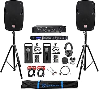 Karaoke Machine+Recording System W/10 Speakers+(2) Mics+Vocal Effects/9-Band EQ