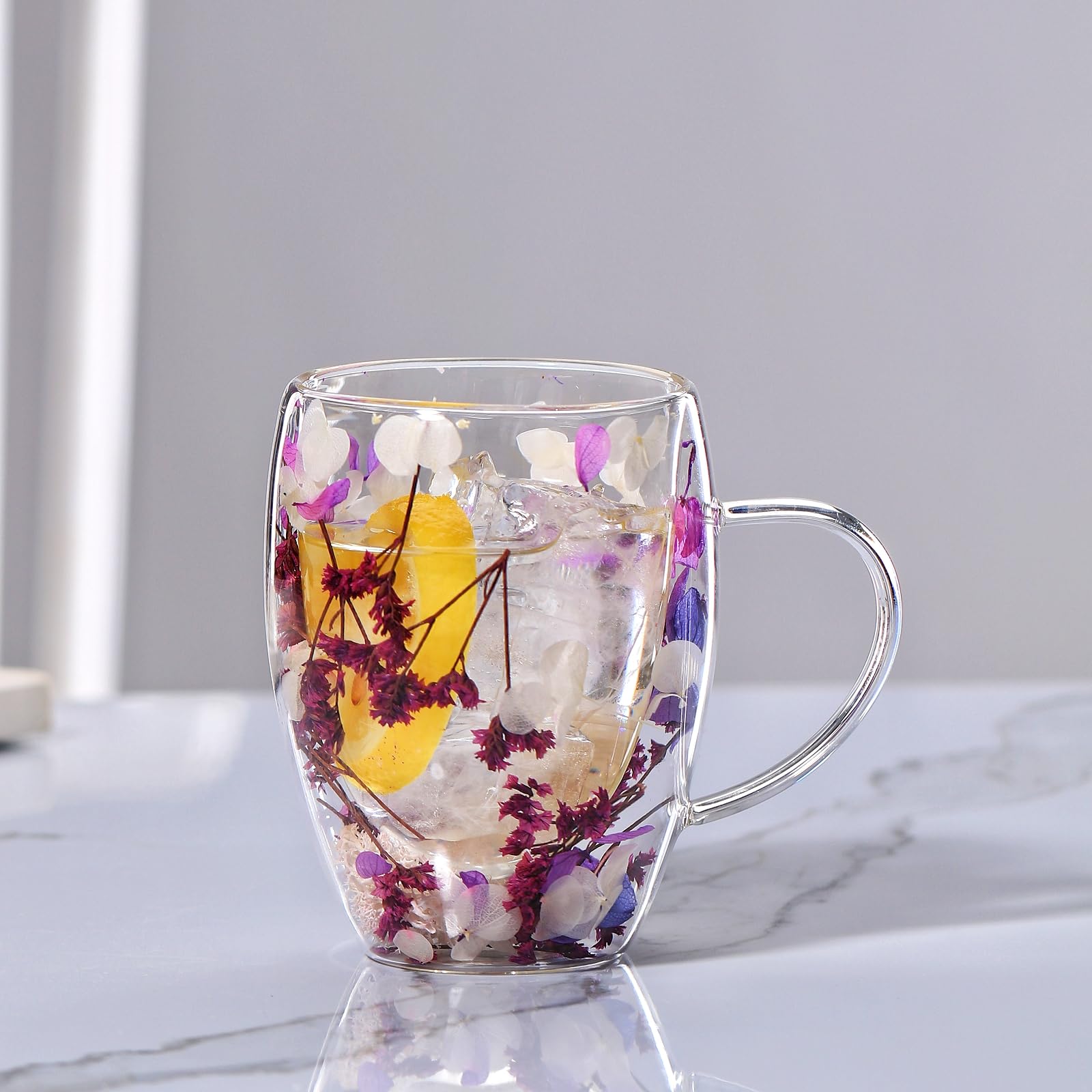 Tazza In Vetro Con Fiocco Rosa – 473 Ml Con Coperchio E Cannuccia – Set Regalo Per Bevande Fredde - 2
