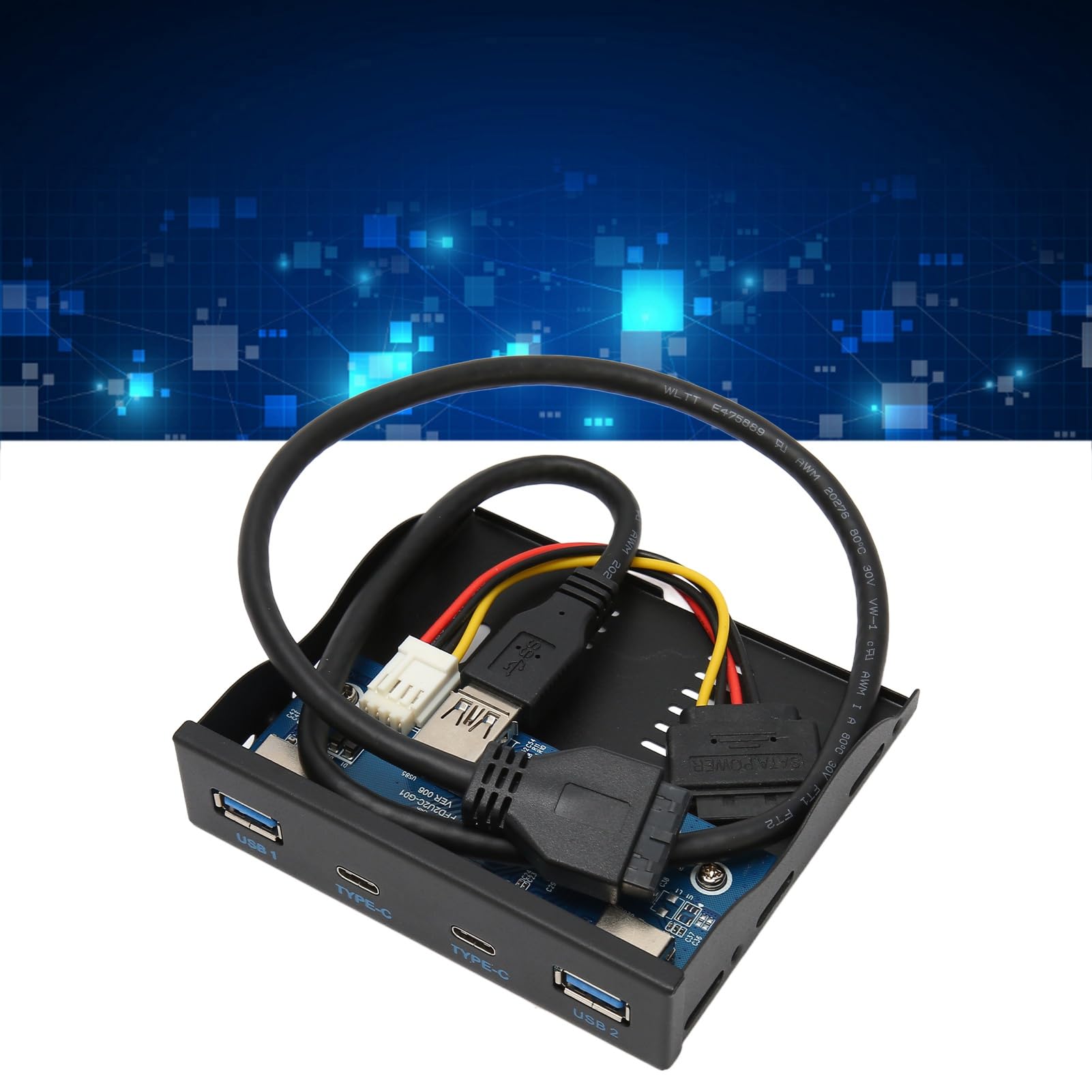 Hub Frontal USB 3.2, bahía de Disquete 6 Puertos 5Gbps Tipo C USB 3.0 2.0