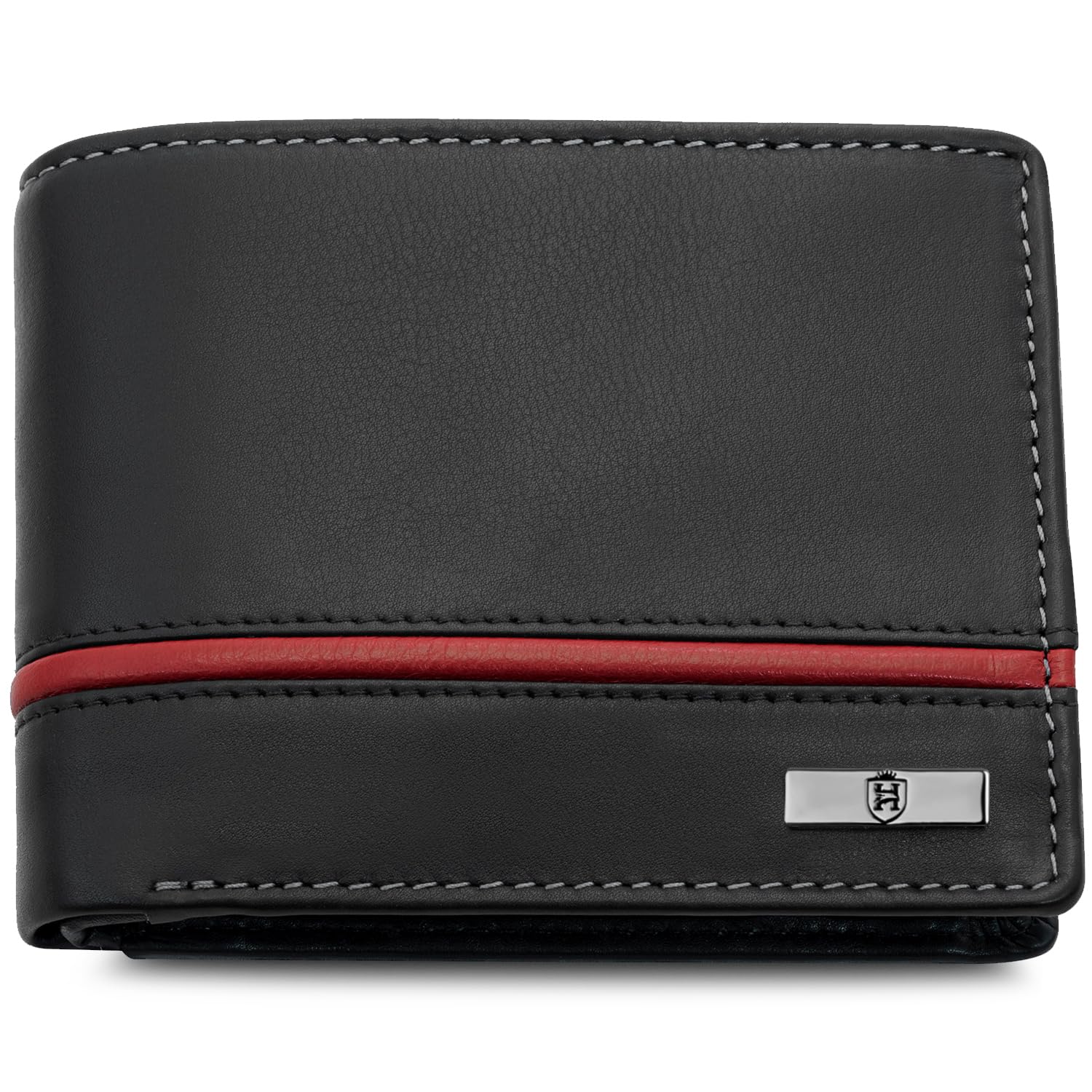 HORNBULL Denial Black-Cherry Leather Wallet for Men | Wallets Men with RFID Blocking | Mens Wallet