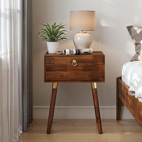 Miniatura 99 de Bme Dinkee - Base de cama de tamaño matrimonial sin cabecera, 15 pulgadas, minimalista y moderna, madera de acacia, 12 listones de madera para