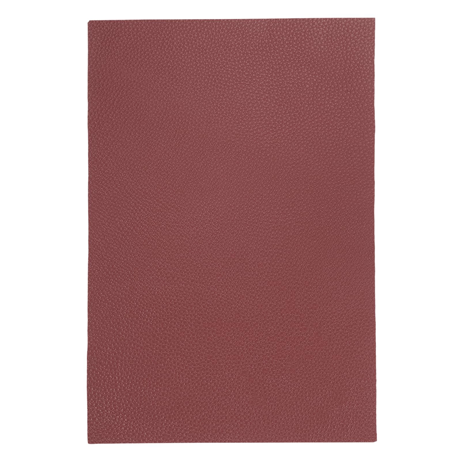 sourcing map Top Grain Leather Sheet 30cm x 20cm Natural Cow Leather 0.8mm Fabric Pieces for DIY Craft Furniture Office Belts Notebook Covers, Dark Red