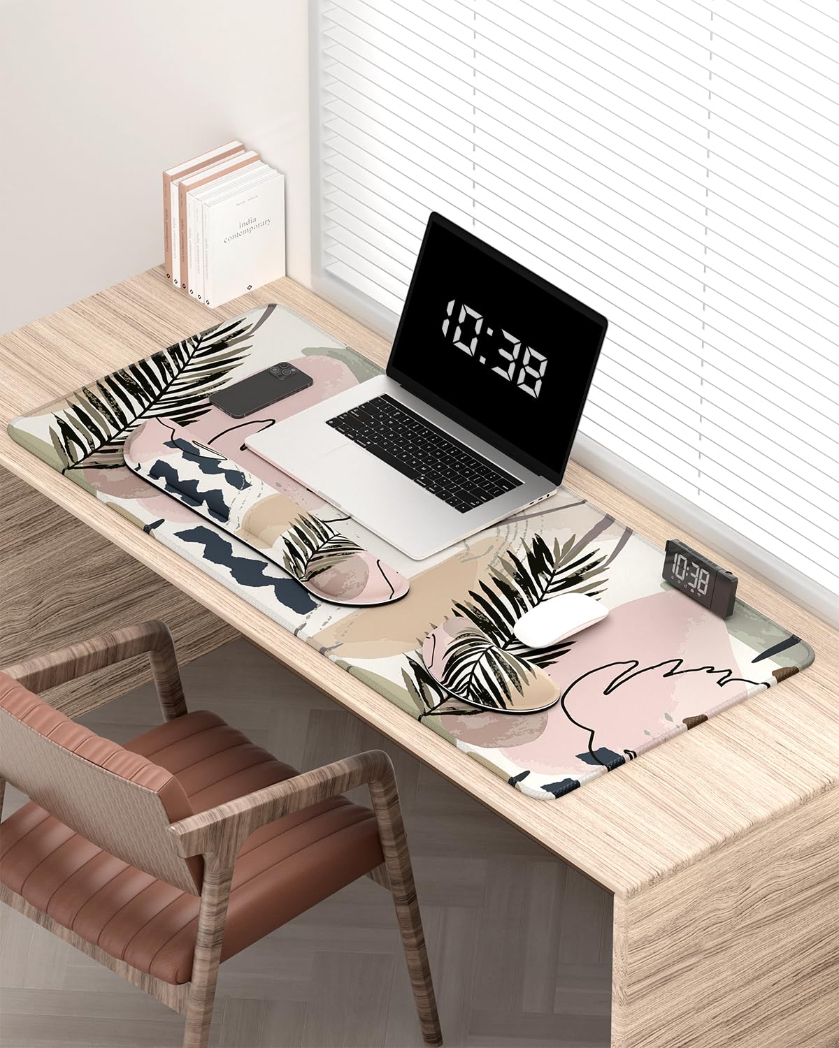 Set Tappetini Per Mouse E Tastiera Esteso 4 In 1 Con Poggiapolsi E Sottobicchiere – Ideale Per Gaming E Ufficio – Design Minimalista - 2