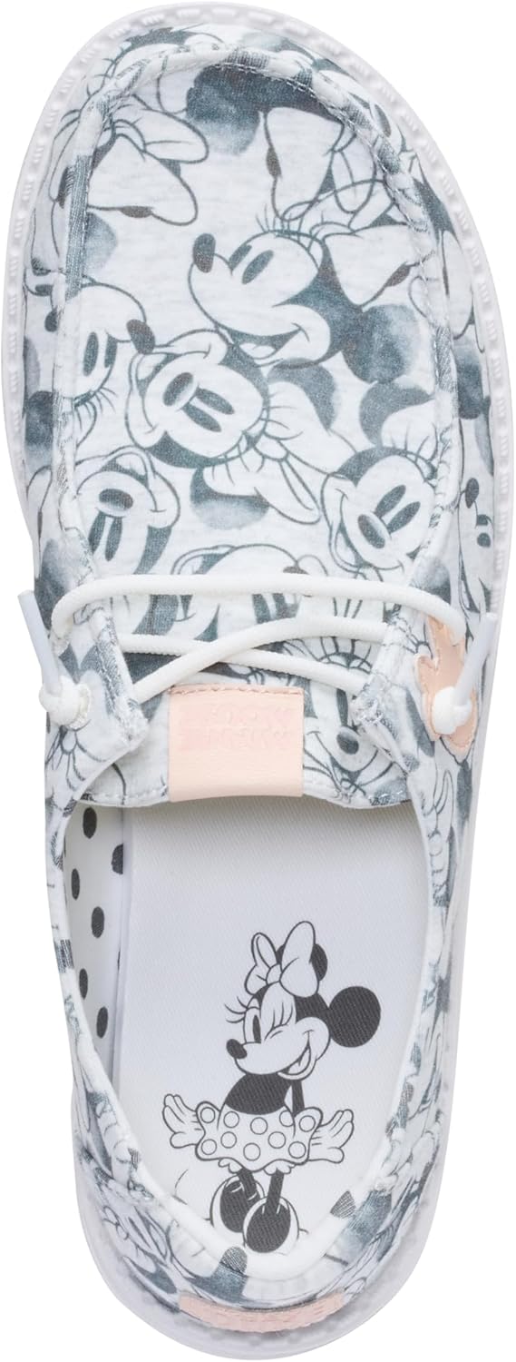 HEYDUDE Women's Wendy Minnie Mouse Print Loafers | Lightweight Women's Slip-On Shoes | Comfortable & Casual Everyday Footwear