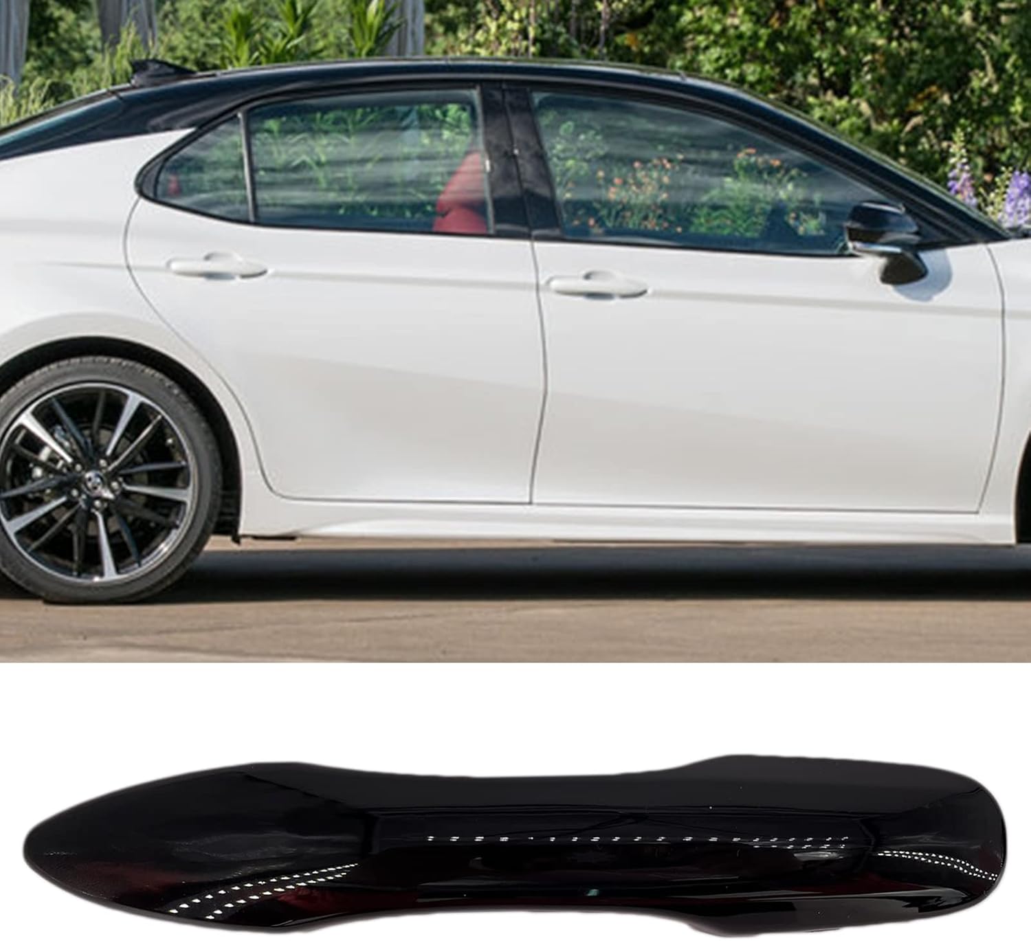 Side Door Mirror Cap Covers + Handle Covers for 2018 2019 2020 2021 2022 2023 Toyota Camry Accessories (Glossy Black)
