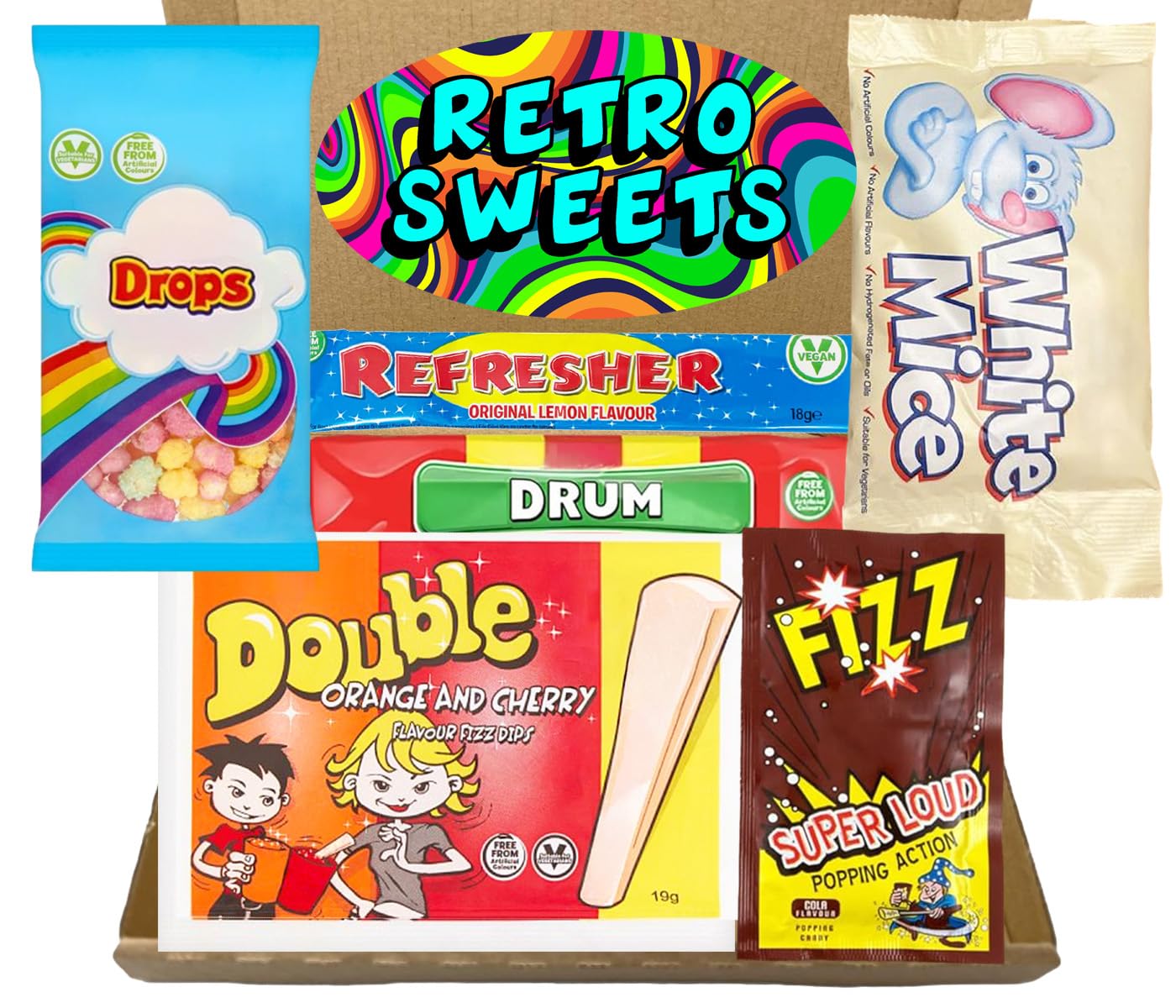 Sweets. Retro Sweets Gift Box. Birthday Present for men, women and children alike. Gift for any occasion, Christmas, Mother's Day, Father's Day, Get Well Soon.