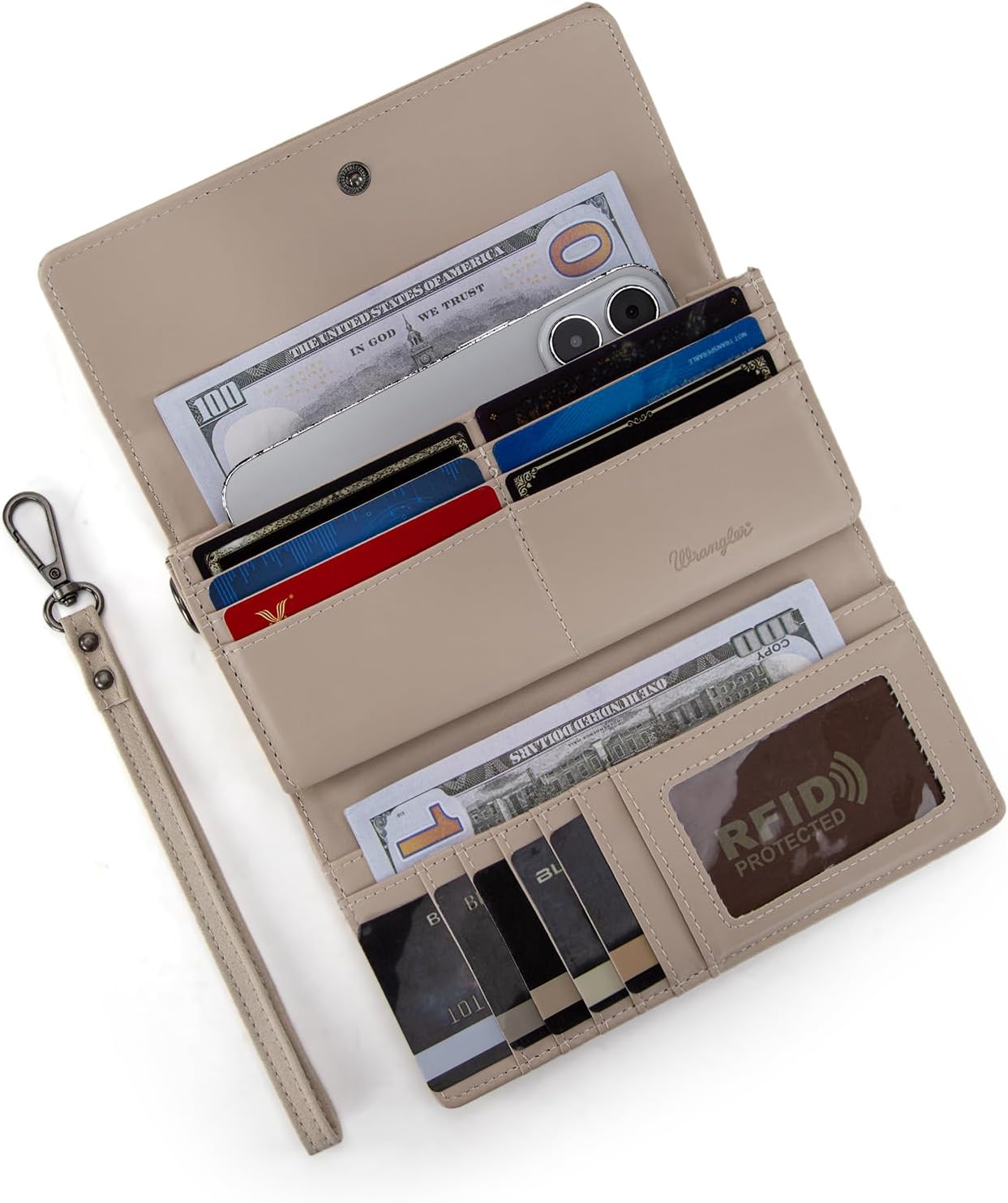 X Wrangler Western Wallet for Women RFID Blocking Wristlet Wallets with Aztec Embroidery - Image 5