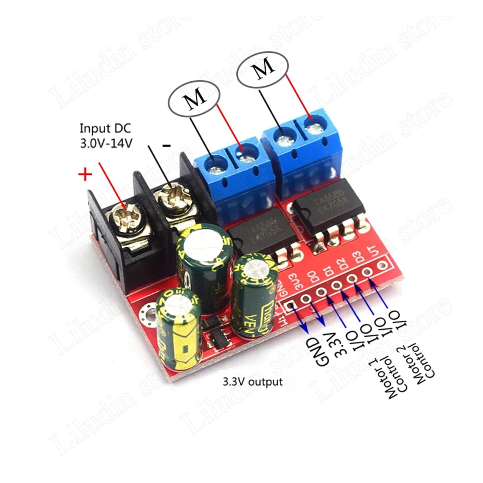 Controlador de LED Módulo de control remoto de puente H de 1 a 10 piezas, 5 A, 3 V-14 V, doble controlador de motor CC, voltaje inverso, PWM, regulación de velocidad, doble Super L298N 5AD(10 Pcs)