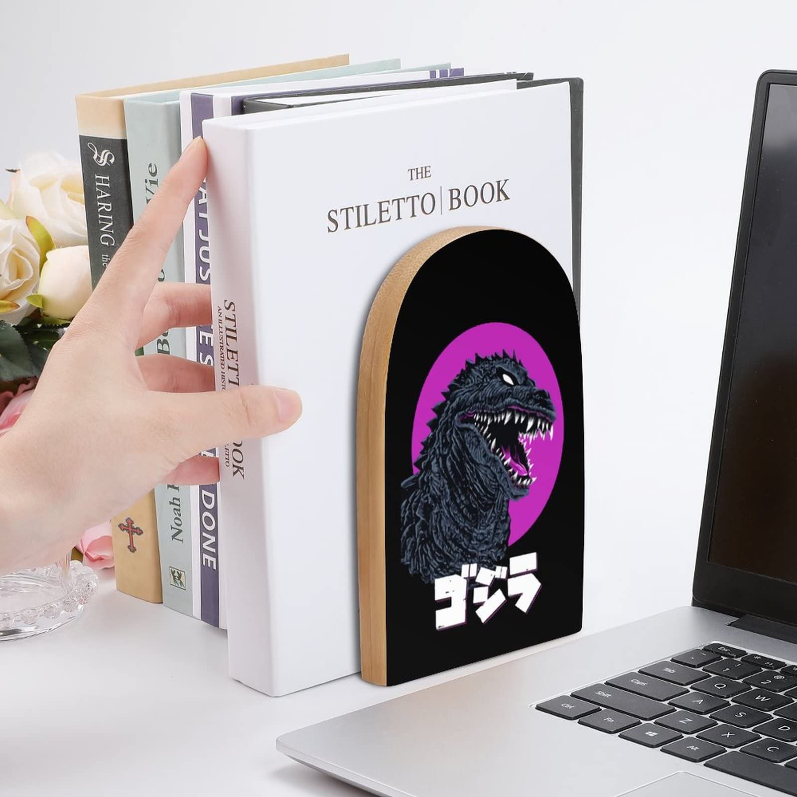 Amazon.co.jp: ゴジラ ブックエンド 2個セット 図書館 本仕切り 本棚