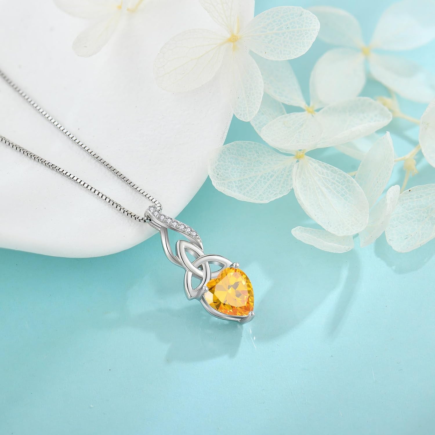 Infinity Celtic Knot Necklace for Women 925 Sterling Silver Irish Necklace Birthstone Jewelry Gifts for Her