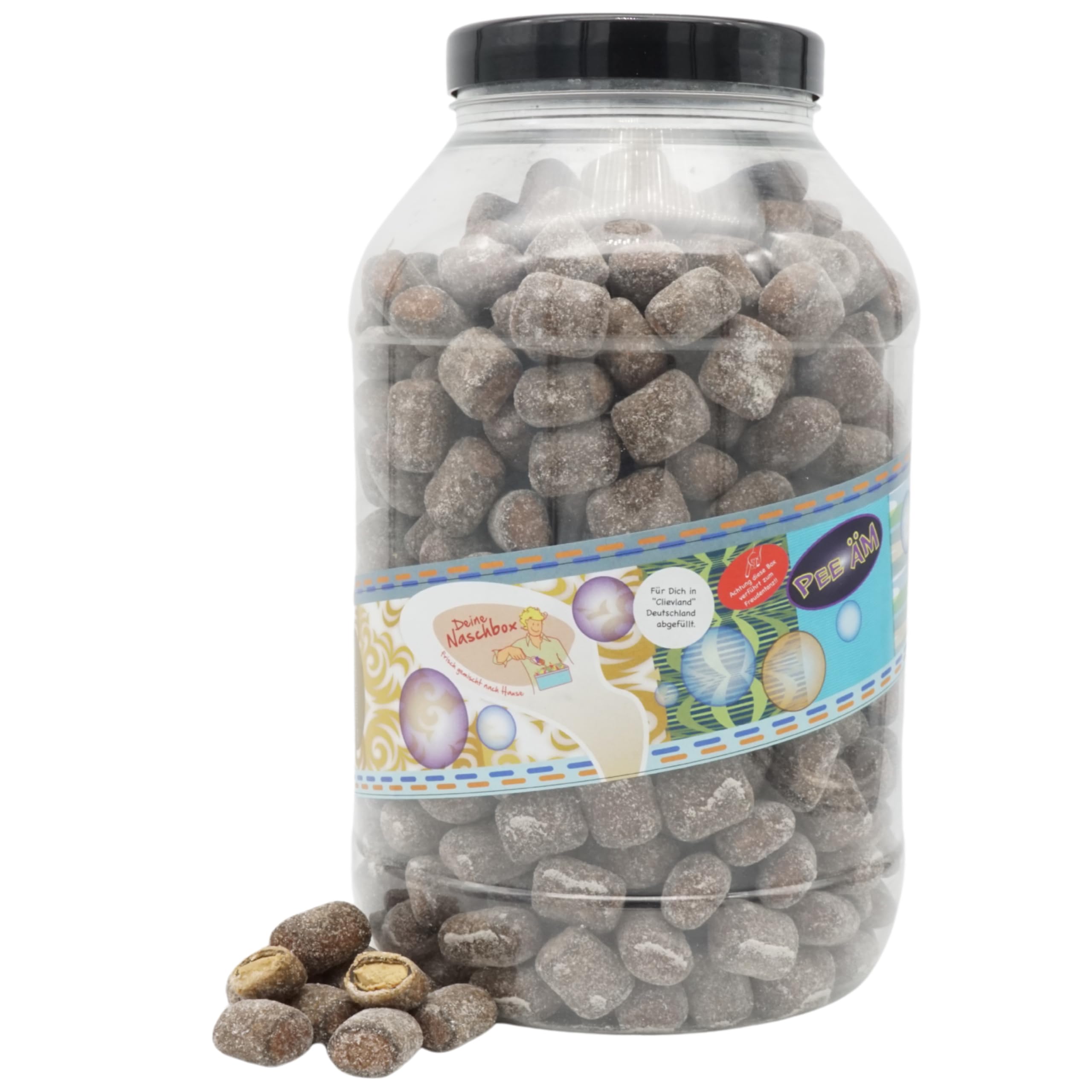 Deine Naschbox | Finnische Lakritz Klümpchen | 3kg Mega Pot | XXL Großpackung für Party, Candybar & als Geschenk - Karamell & Salmiak Konfekt