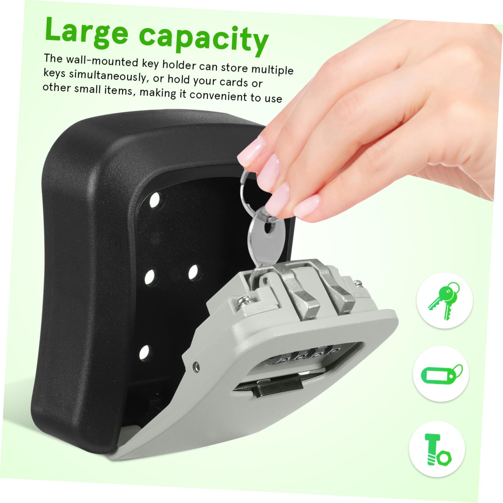 2sets Scatola Portachiavi con Codice Combinazione Cassetta di Sicurezza per Chiavi da Parete Cassetta di Sicurezza Resistente alle Intemperie Organizer per Chiavi e Piccoli