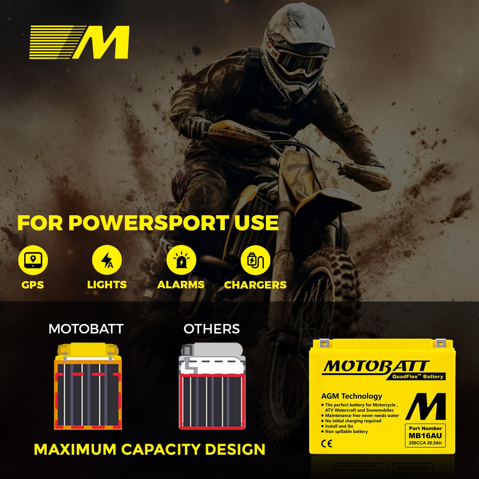 MOTOBATT Bateria MB16A