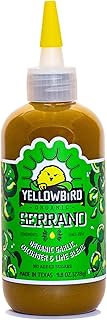 Organic Serrano Hot Sauce by Yellowbord Foods, All Natural, Non-GMO, 9.8 oz bottle