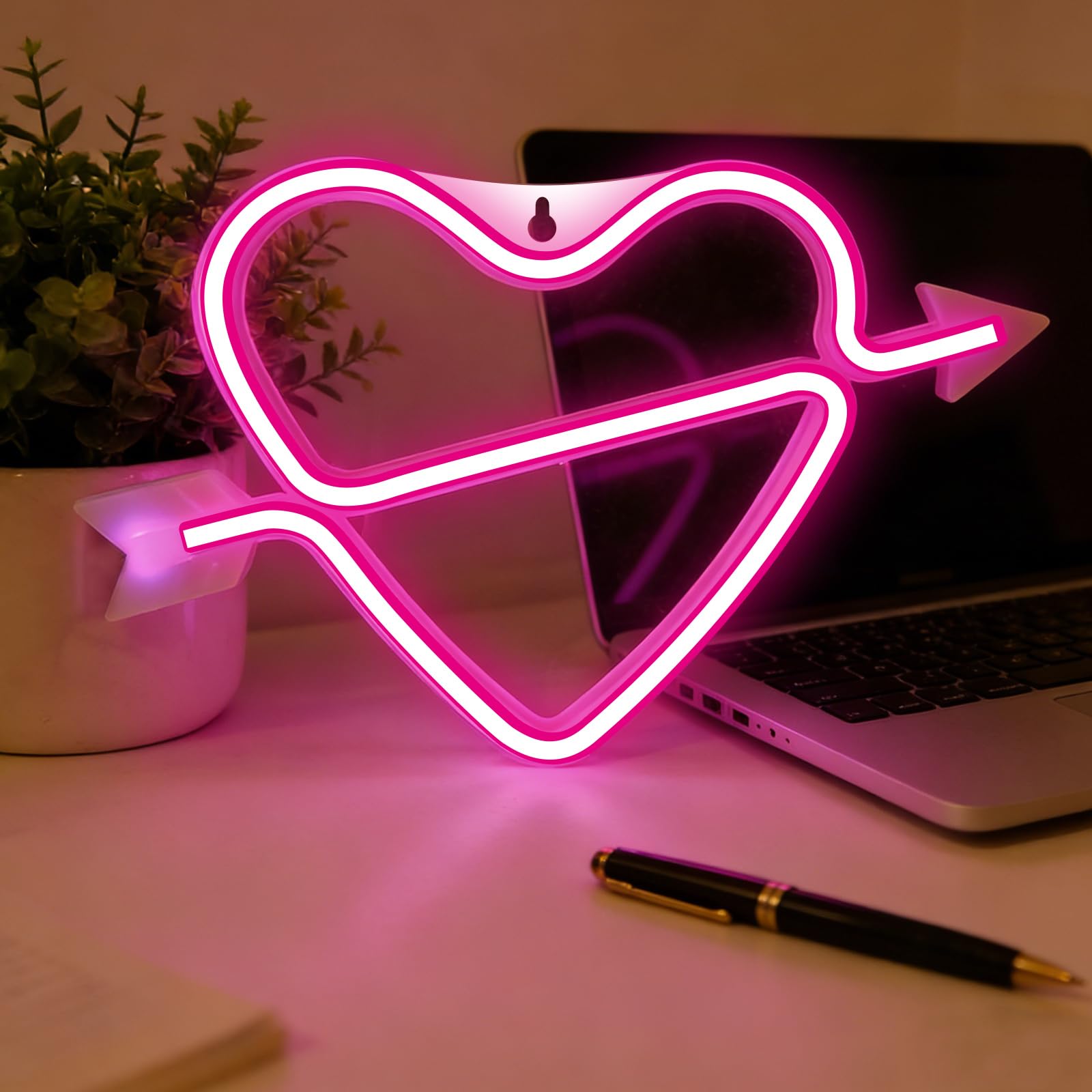 Cupid Love LED Neon Lamp Battery/USB Powered Neon Art Decoration Night Light Used for Home Living Room Decoration Wedding Hotel Engagement Scene (4.5V 7.09 * 11.02 IN)