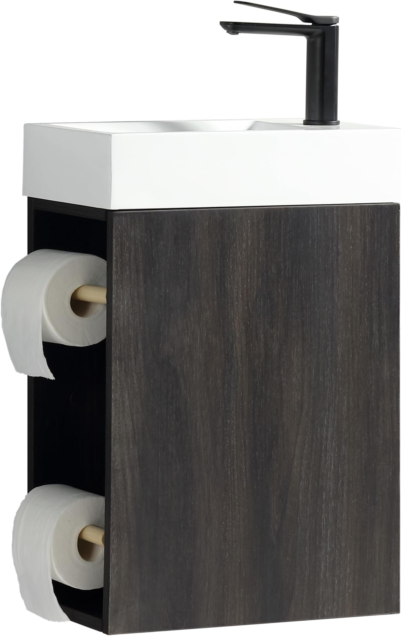 Renovators Supply Mahayla Small Bathroom Vanity Sink with Black