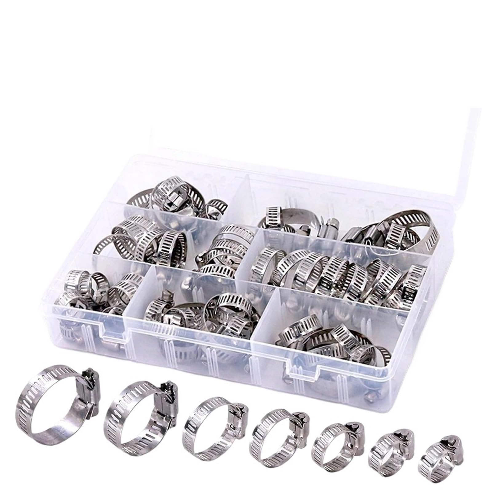 Collier de serrage inox réglable 8-38mm bande à vis pour durite et tuyau de voiture