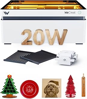 WECREAT Vision 20W Laser Engraver, with Smart HD Camera & Auto-Lifting, Desktop Diode Laser Engraver and Cutter Machine for Beginners Wood Acrylic Metal Leather DIY Gift Making
