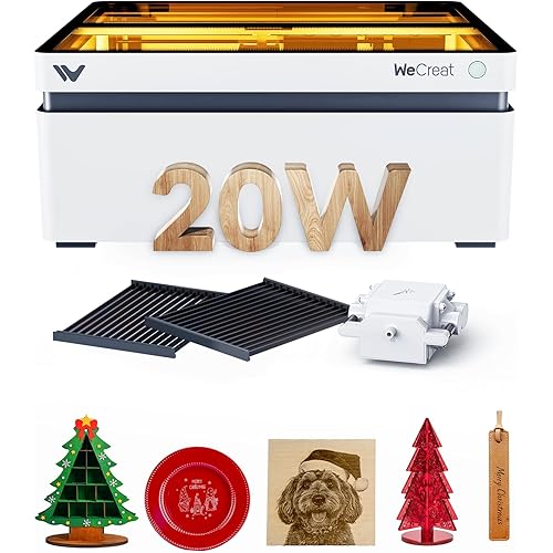 WECREAT Vision 20W Laser Engraver, with Smart HD Camera & Auto-Lifting, Desktop Diode Laser Engraver and Cutter Machine for Beginners Wood Acrylic Metal Leather DIY Gift Making