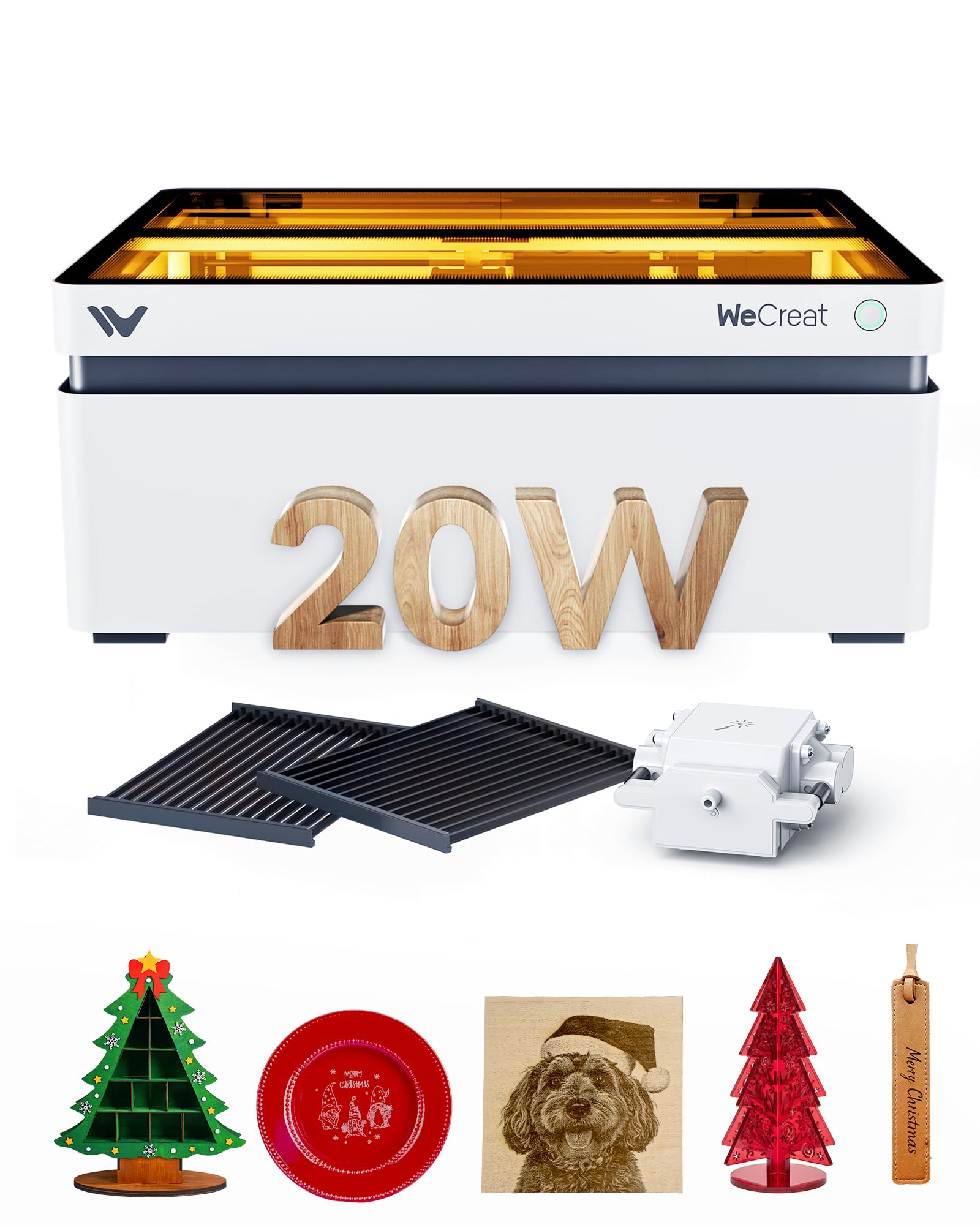 WECREAT Vision 20W Laser Engraver, with Smart HD Camera & Auto-Lifting, Desktop Diode Laser Engraver and Cutter Machine for Beginners Wood Acrylic Metal Leather DIY Gift Making