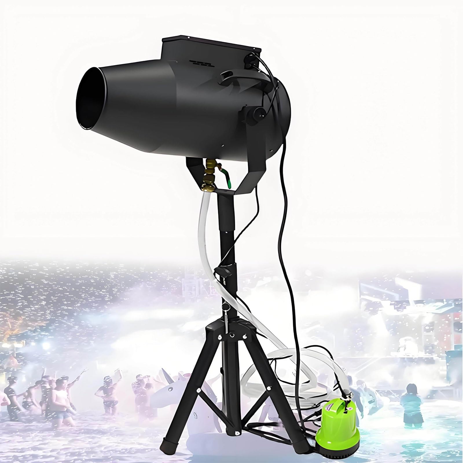 Große Schaummaschine, 1000/2000W Party-Schaumkanone Jet-Schaummaschine Shaking Head Dj-Equipment Reichweite 40 M²,Reichweite 6–10 M Für Partys Kinderschwimmen Im Sommer(1000W)