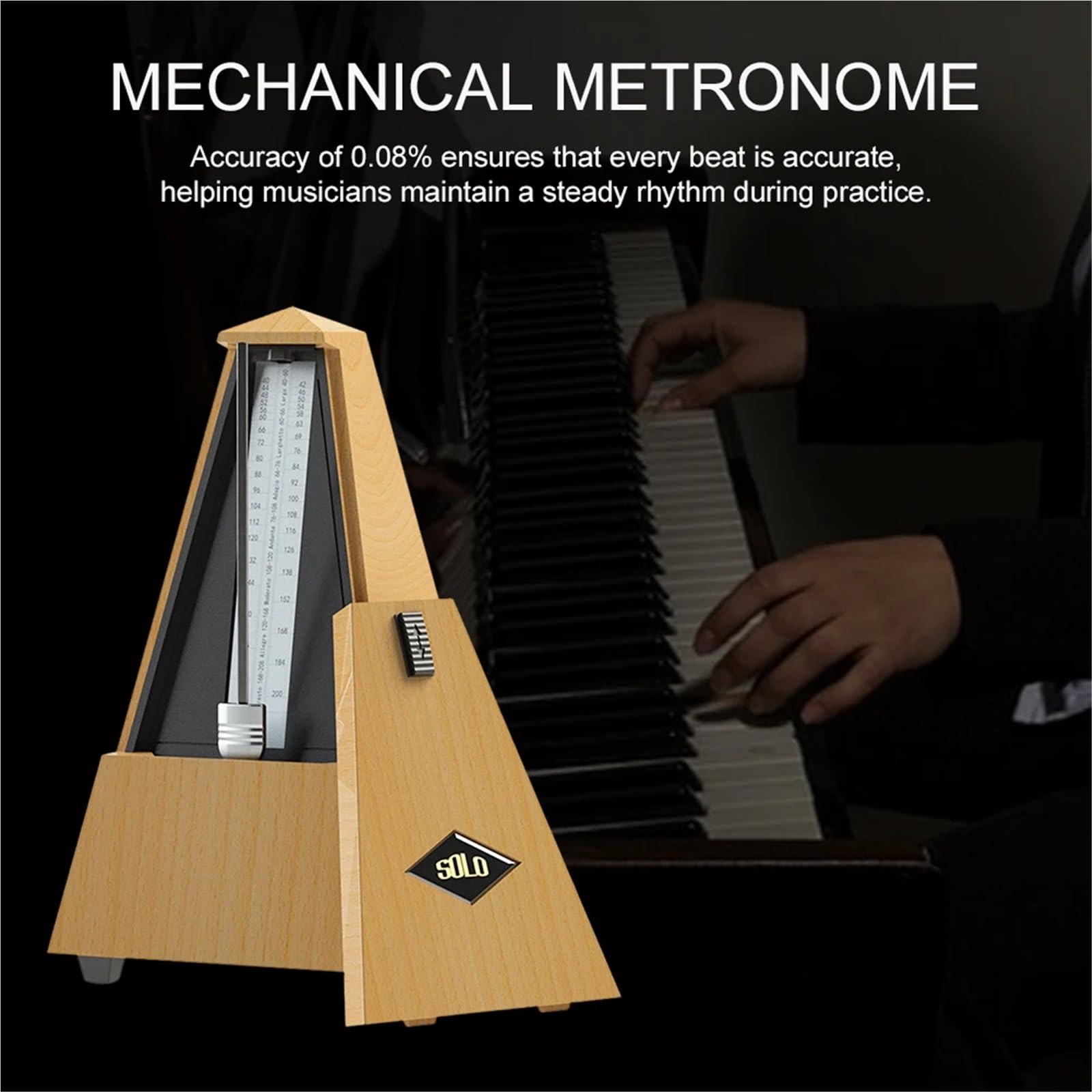 Rango de tempo del metrónomo mecánico Metrónomo mecánico clásico for músicos Piano Guitarra Violín Instrumento(Champagne)