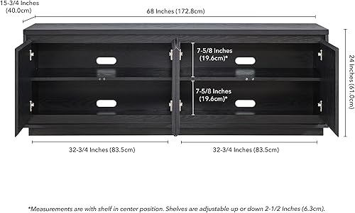 Miniatura 3 de Henn&Hart Presque - Soporte para TV, 68 pulgadas de ancho, color negro