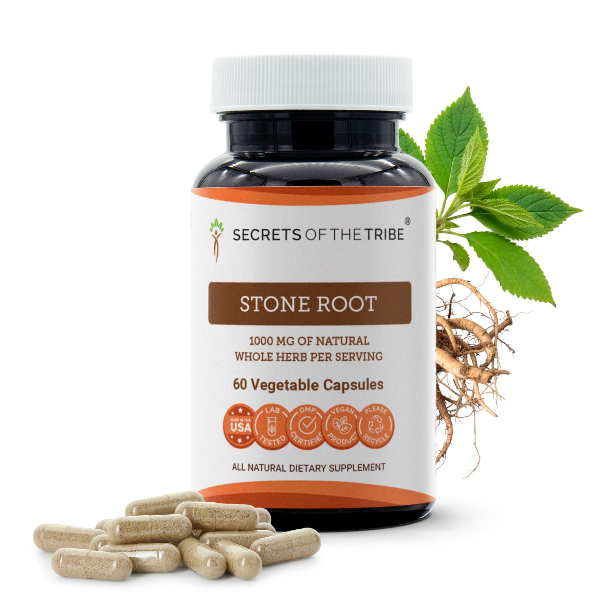 Stone Root 60 Capsules, 1000 mg, Responsibly farmed Stone Root (Collinsonia Canadensis) Dried Root (60 Capsules)