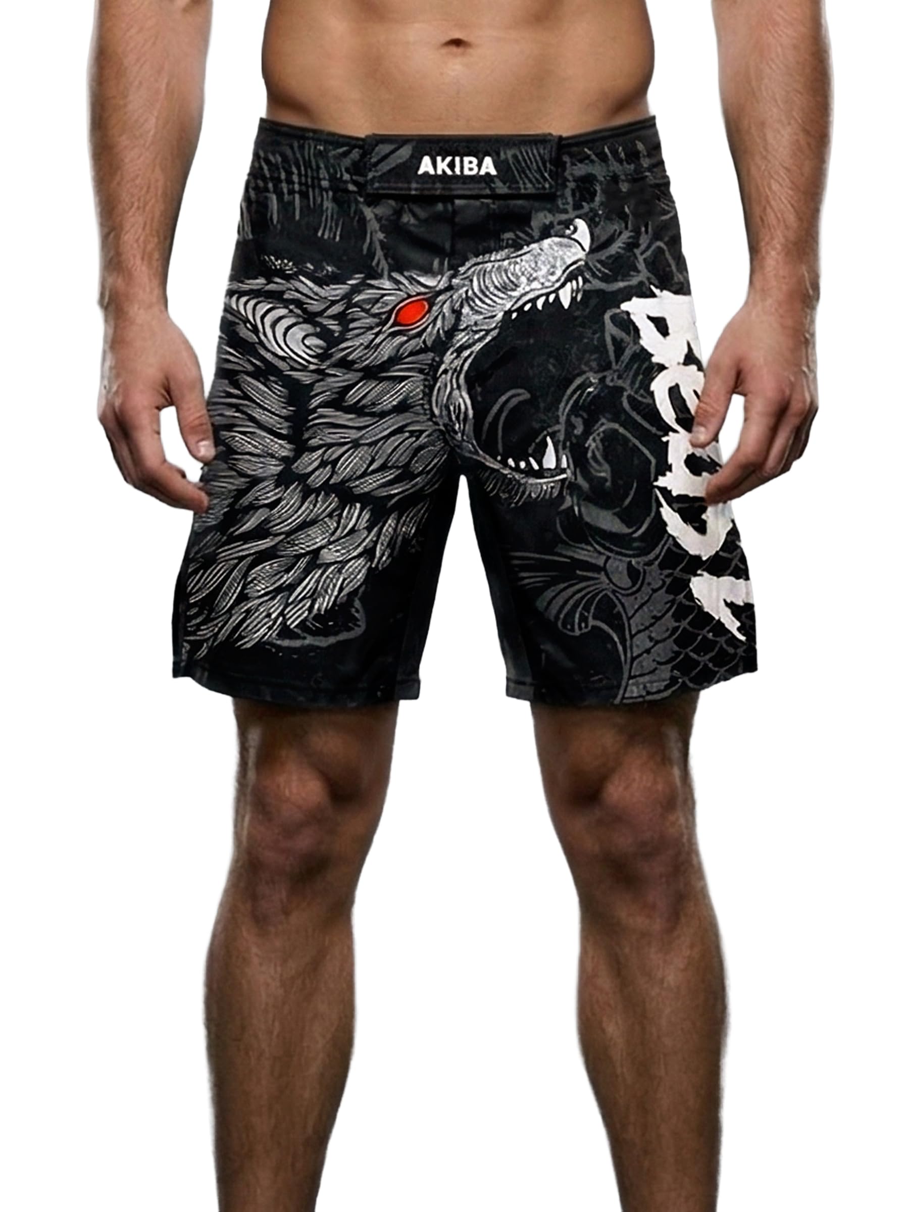 AKIBA Combat/MMA Sublimation Printing Shorts with Embroided Logo for Training & Kickboxing: Fighting Shorts for Martial Arts, Cage Fight, Muay Thai, BJJ, Boxing, and Grappling-picture-19