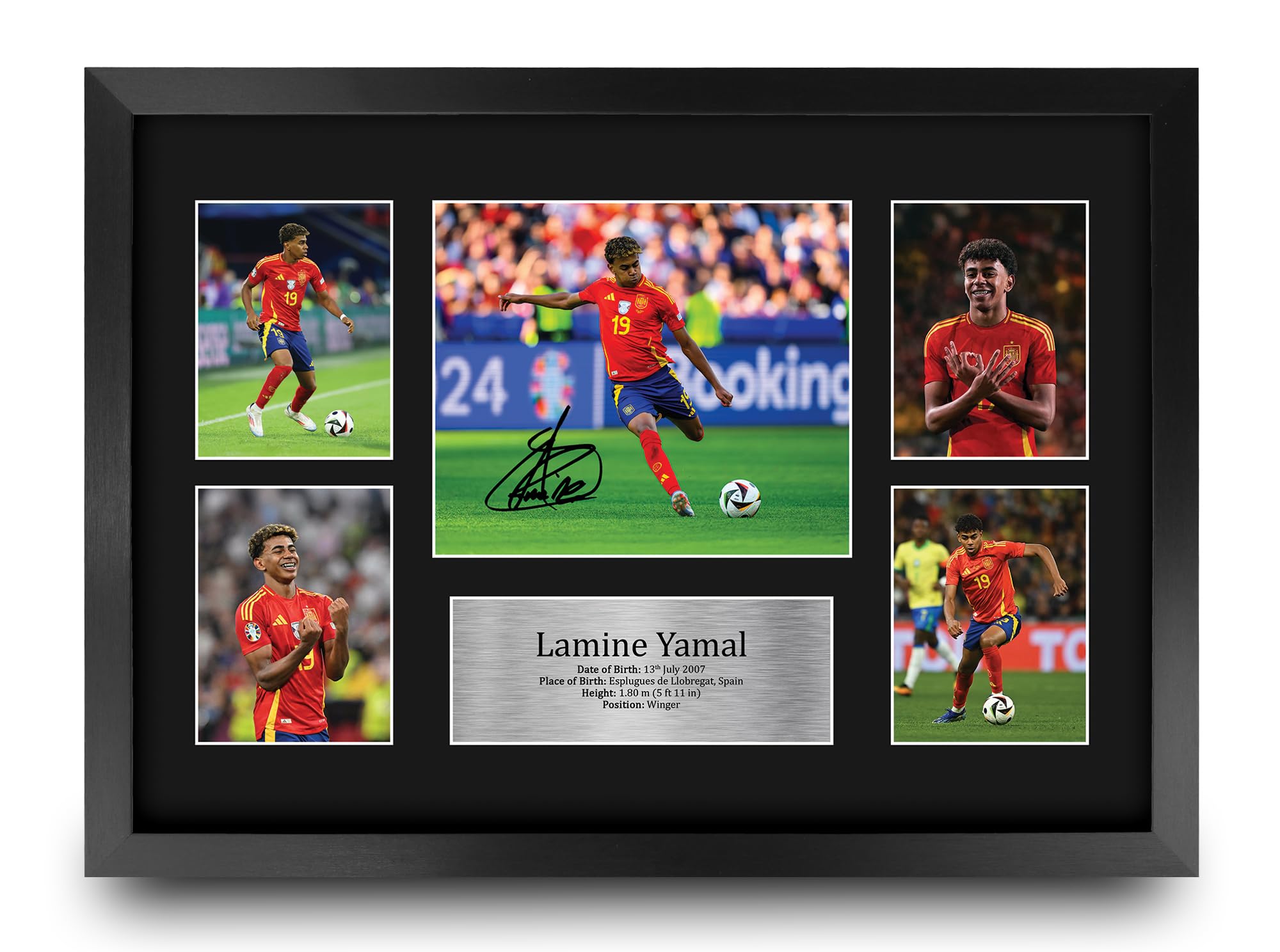 HWC Trading Lamine Yamal Spain Printed Memorabilia Signed Autograph Photograph Display for Football Fans and Supporters - A3 Framed