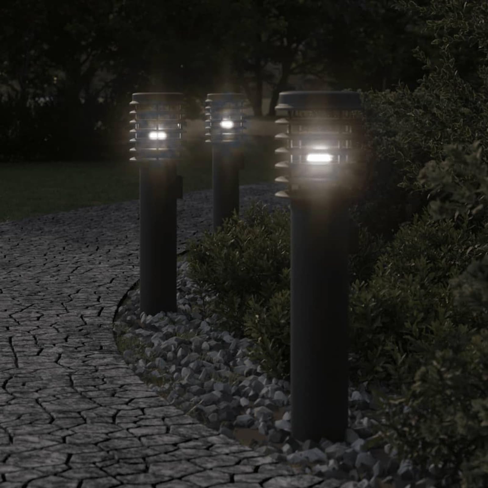 LAPOOH Lampada da Terra per Esterni con Presa Nera 60 cm Acciaio,Lampade da Terra,Lampada da Terra Moderna,Lampade da Terra per Soggiorno-4006377