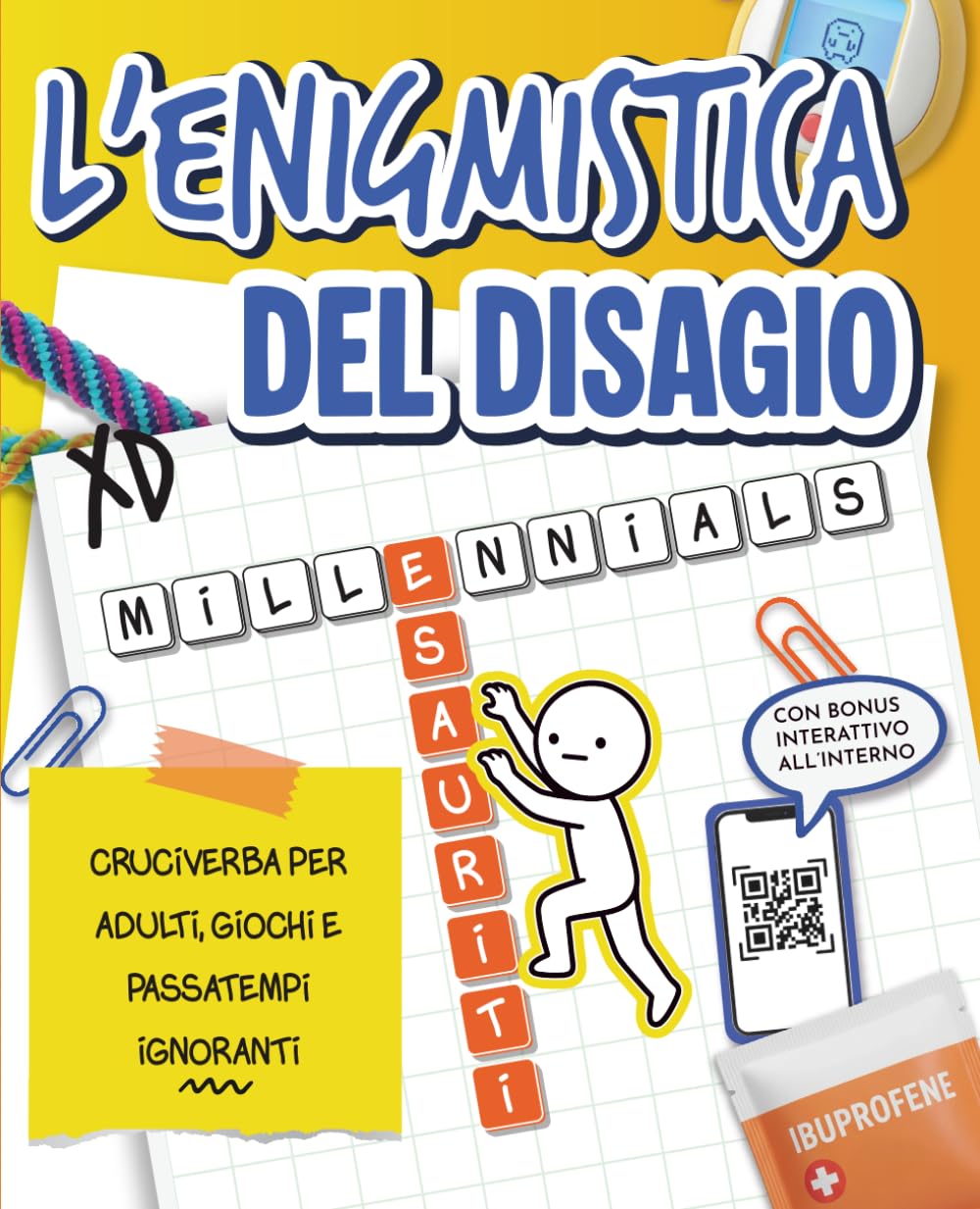 Enigmistica del Disagio: Il Passatempo per Adulti Millennial con Cruciverba, Giochi Antistress e Sudoku. Idea Libro Regalo di Compleanno Divertente per Uomo e Donna 30/40 Anni, Amici e Colleghi