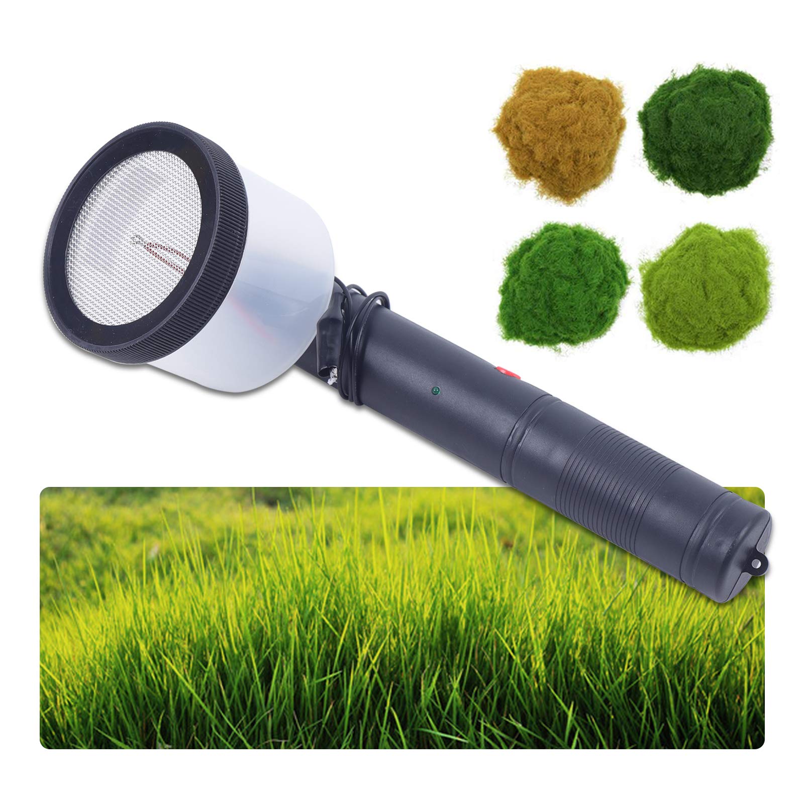 Mini applicatore floccato per erba statica, 4 colori, mini applicatore per floccatura con impugnatura antiscivolo, per fai da te in miniatura, paesaggio in miniatura, modellazione di