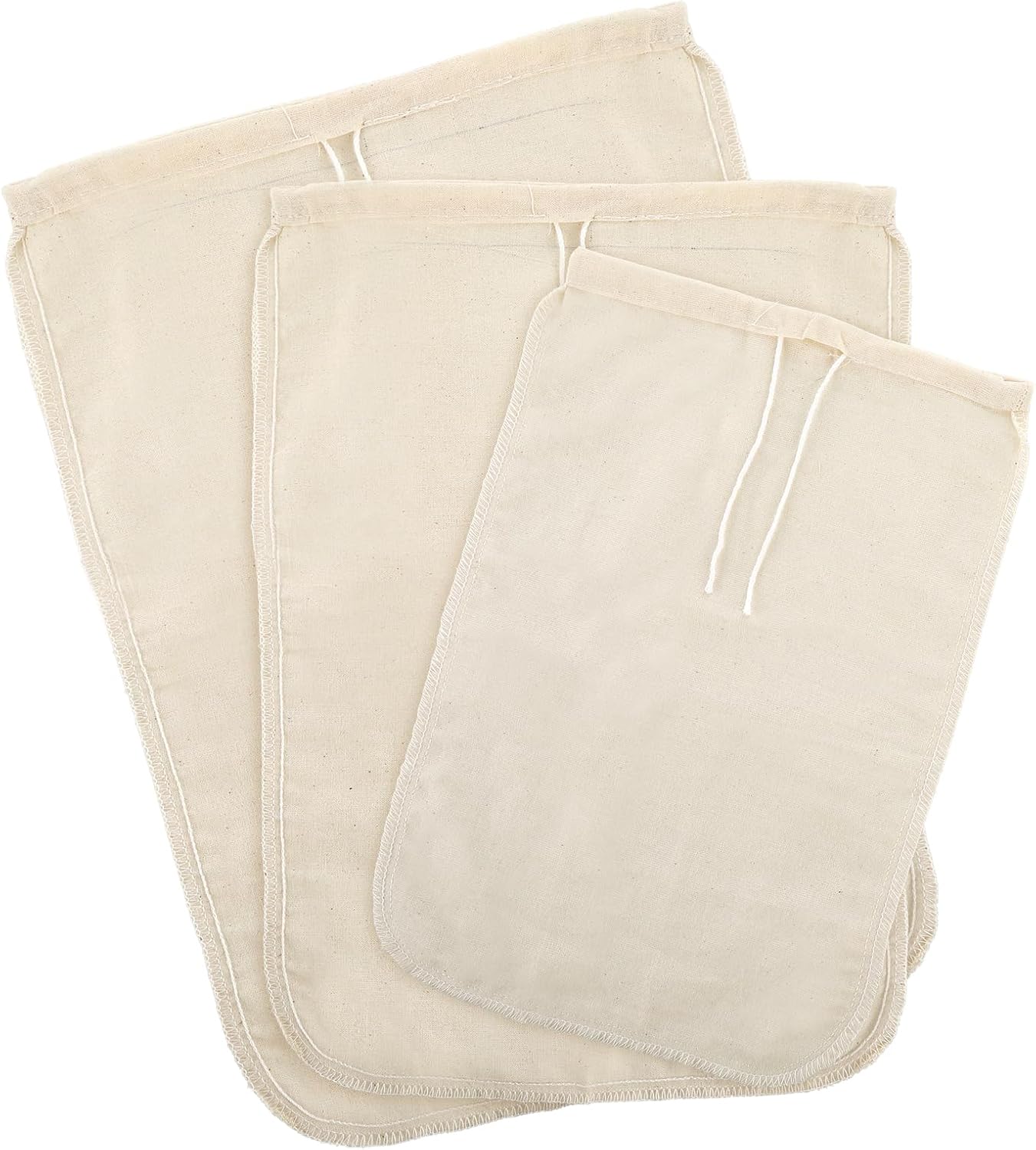 Gjinxi Nut Milk Cloth Strainer 3 Pcs Cheesecloth Filter Bags Cream Color