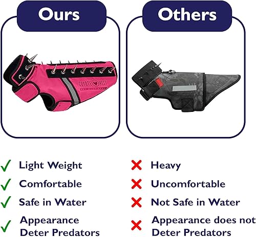 Miniatura 8 de CoyoteVest SpikeVest - Chaleco de arnés para perros pequeños, chaleco reflectante con picos para proteger a tu mascota de coyotes, raptores y