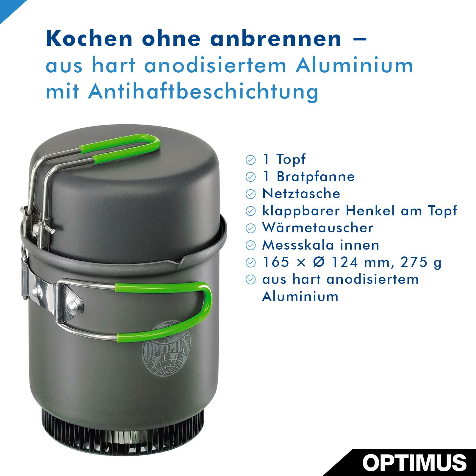 Optimus Terra Weekend HE Kochset 0.95 L, grau, schwarz