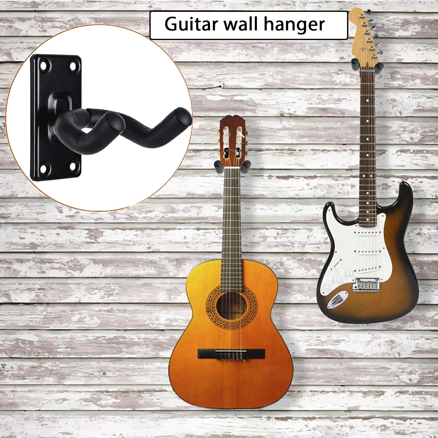 YouOKLight Premium Guitar Wall Mount Hanger, Protect Your Guitar with Soft Sponge Cover, 360 Degree Rotation, Holds up to 40 lbs, Perfect for Acoustic Electric Bass Classical Ukulele Guitars.