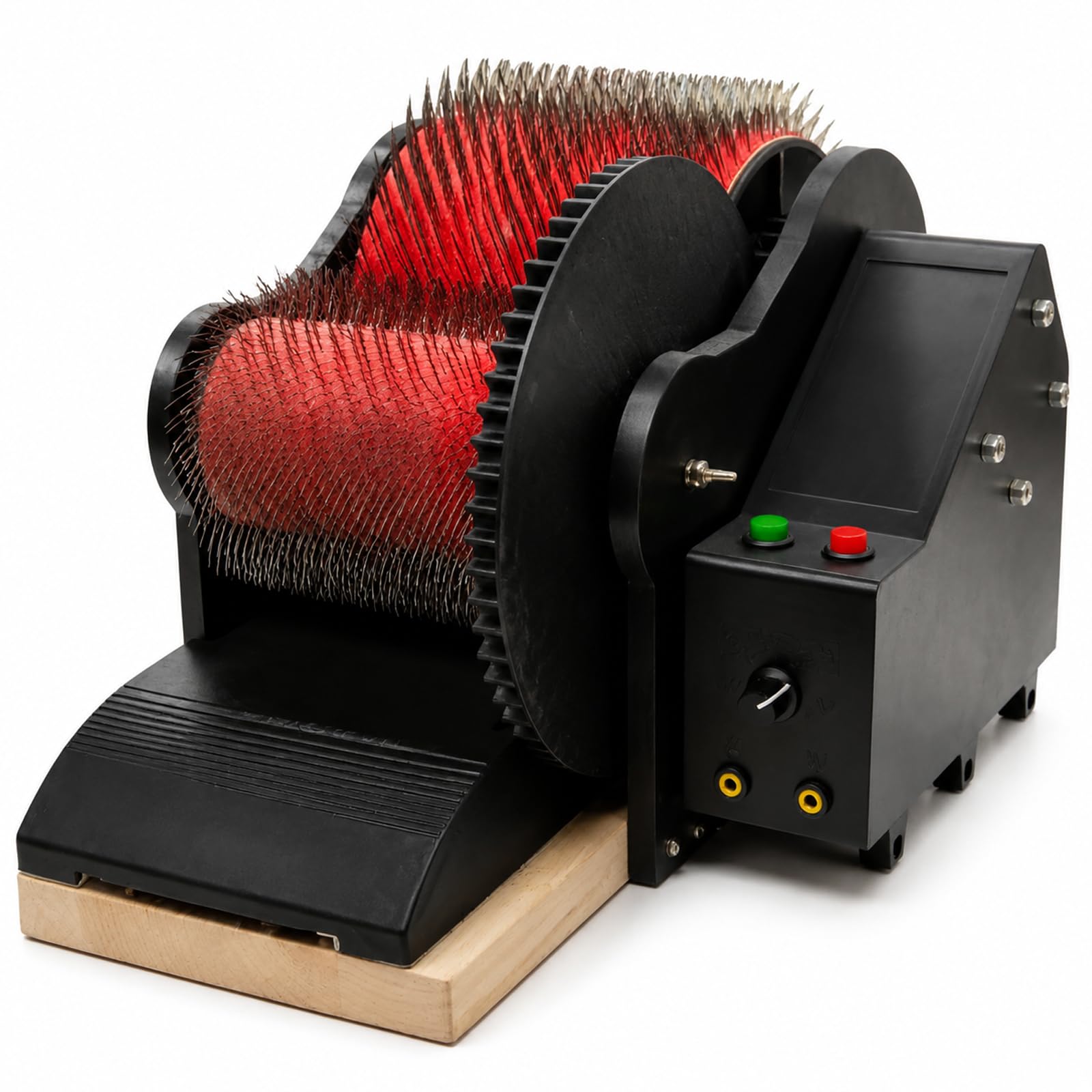 Elektryczna Gręplarka do Wełny 50W, Bęben z Dwoma Wałkami 56RPM