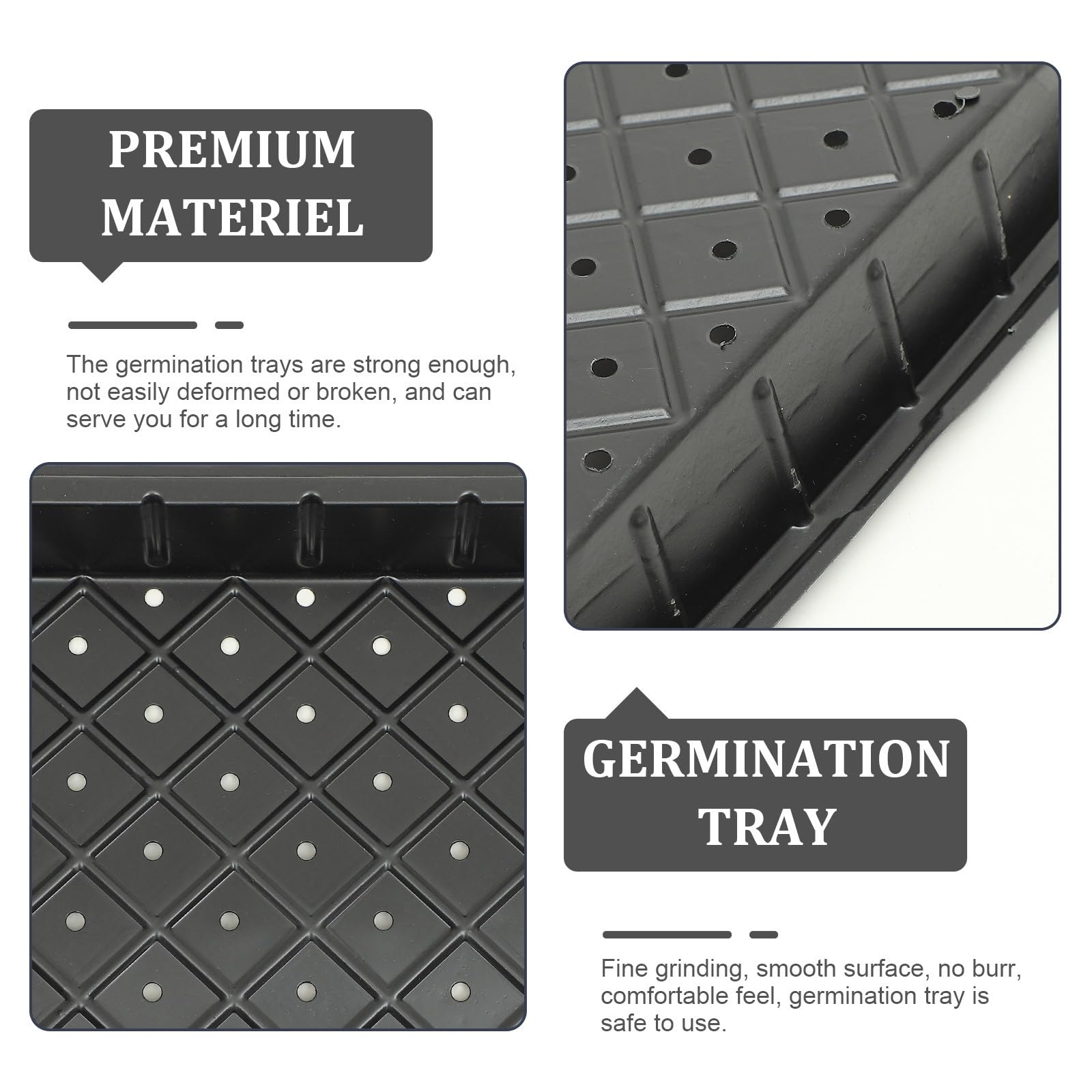 5 Piezas Bandejas para Germinación de Plántulas con Agujeros, Bandejas de Cultivo 1020 para Plantas de Interior y Exterior, Placa de Cultivo Reutilizable para Suculentas, Verduras