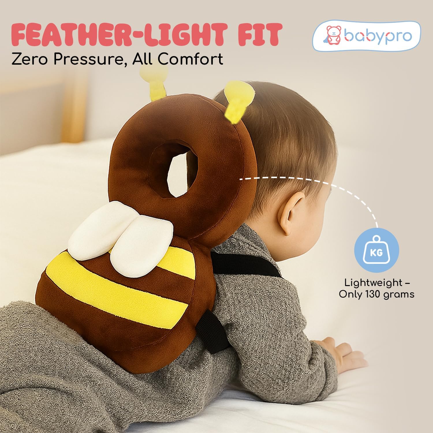 BabyPro Bee-Shaped Head Protector for Toddlers Back Protection 2