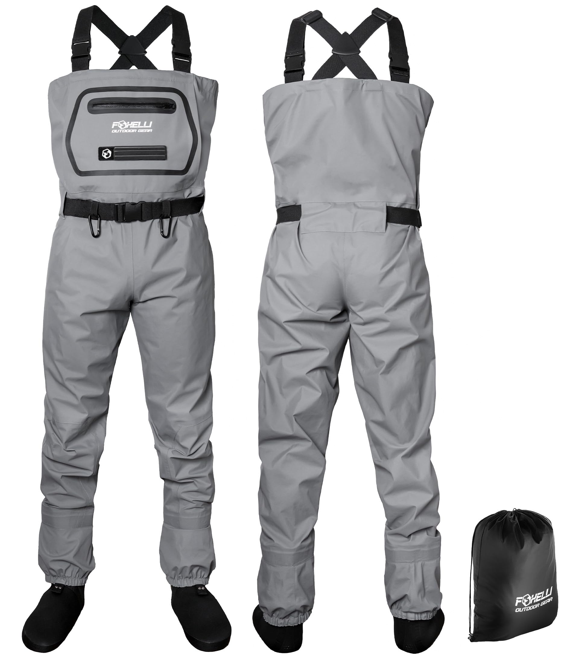 Foxelli Breathable Waders – Fly Fishing Stockingfoot Waders for Men and Women