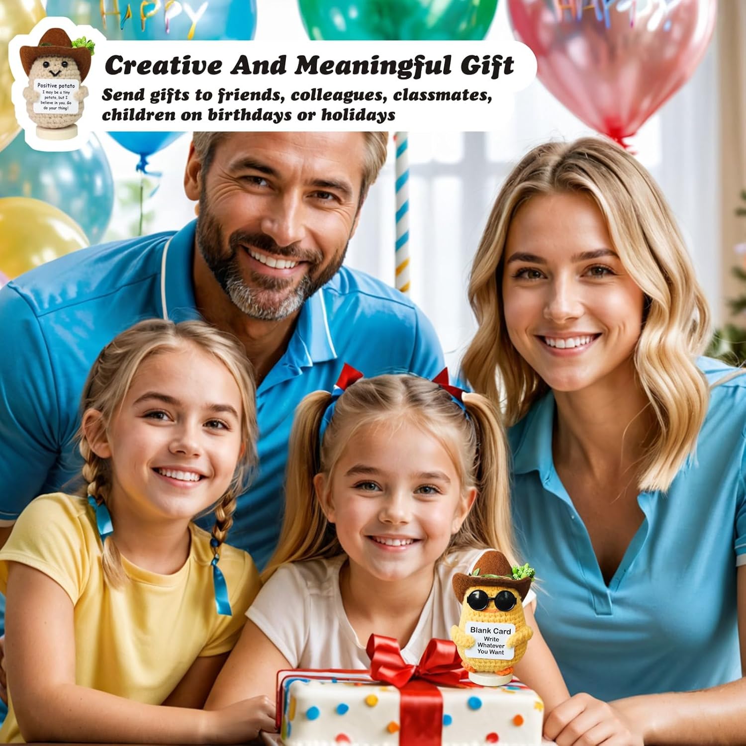 Positive Duck Decor, 3 Handwritten Card Crochet Duck Gifts, Mini Positive Crochet Animals, Support Pickle Emotional Home Decor, Birthday Gifts for Boyfriend, Best Friend, Brother, Father, Men - Image 3