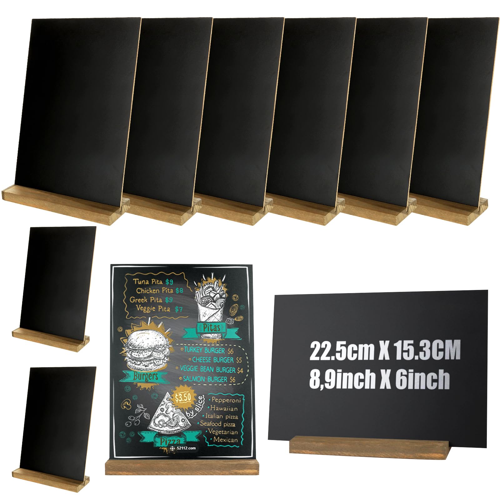DAJAVE Pizarras para Escribir 15 x 22 cm A5 Doble Cara Soporte de Madera