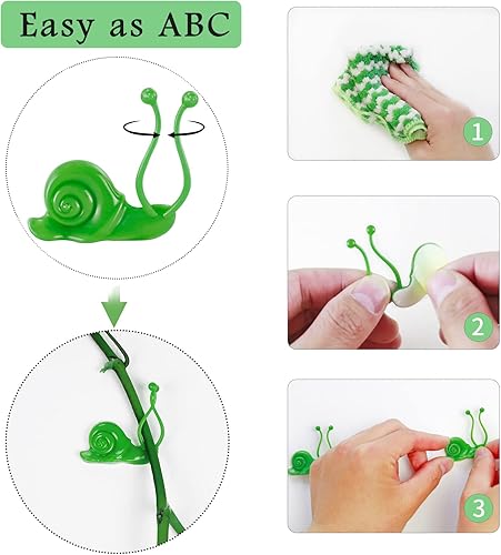 Miniatura 4 de Clips de fijación de plantas para plantas trepadoras de pared, 50 piezas en forma de caracol, clips de pared invisibles para plantas trepadoras de