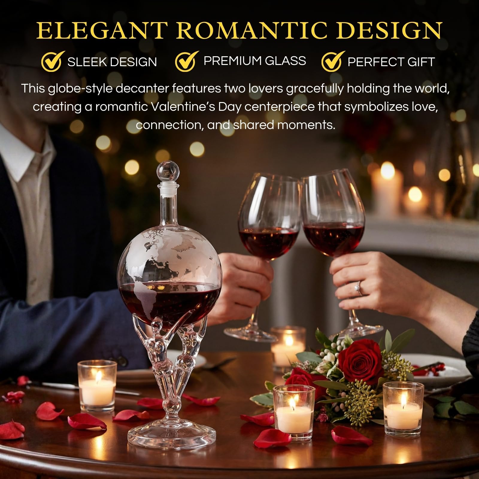 Presente Love Decanter, Decantador de Cristal Romeu e Julieta para